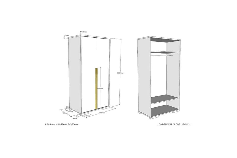 London Möbelset för Barnrum - Vit - Barn & bebis - Barnmöbler - Barnmöbelset - Sovrumsset barn