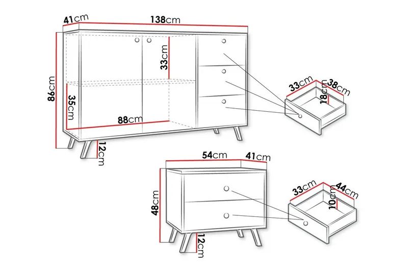 Emyvale Möbelset För Barnrum - Svart - Barn & bebis - Barnmöbler - Barnmöbelset - Sovrumsset barn