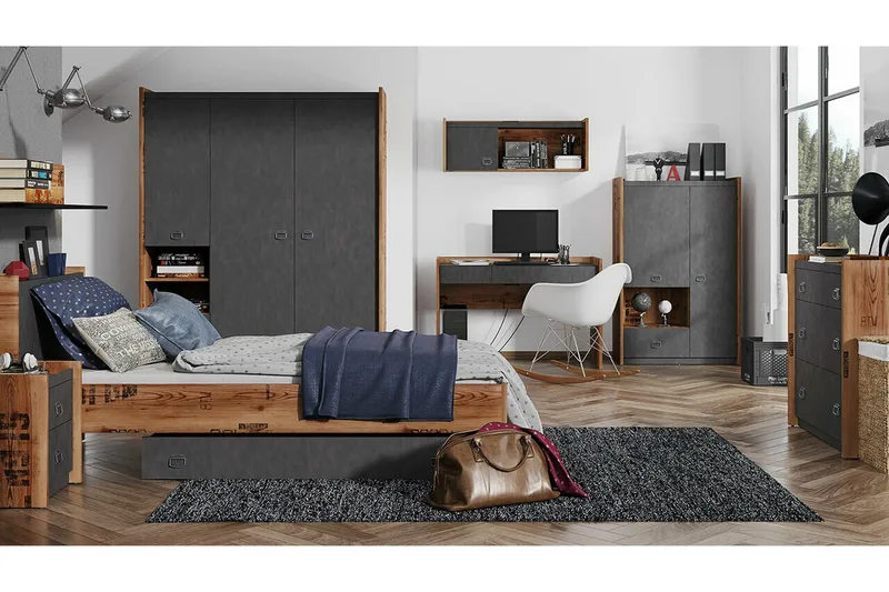 Rathmore Möbelset För Barnrum - Grå - Barn & bebis - Barnmöbler - Barnmöbelset - Sovrumsset barn