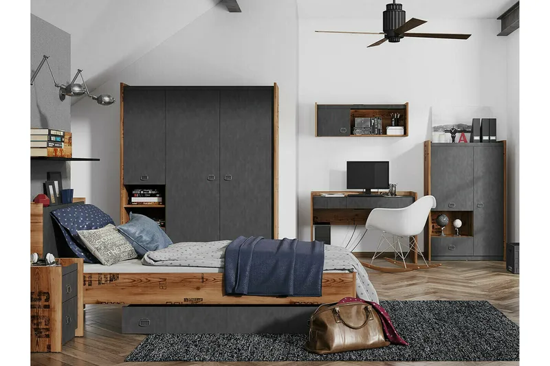 Rathmore Möbelset För Barnrum - Grå - Barn & bebis - Barnmöbler - Barnmöbelset - Sovrumsset barn