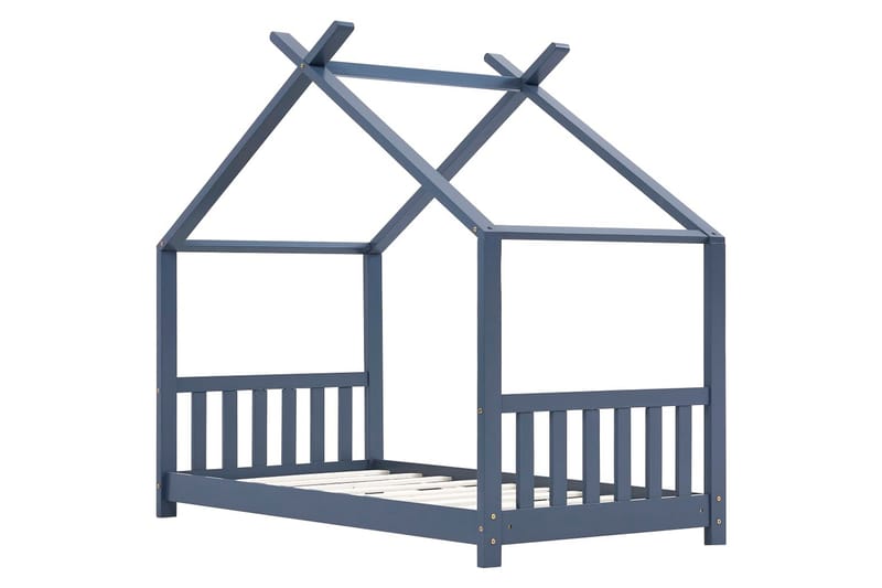 Barnsäng grå massiv furu 90x200 cm - Grå - Barn & bebis - Barnmöbler - Barnsäng & juniorsäng