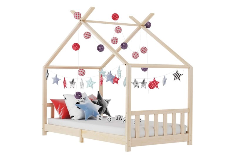 Barnsäng massiv furu 80x160 cm - Brun - Barn & bebis - Barnmöbler - Barnsäng & juniorsäng
