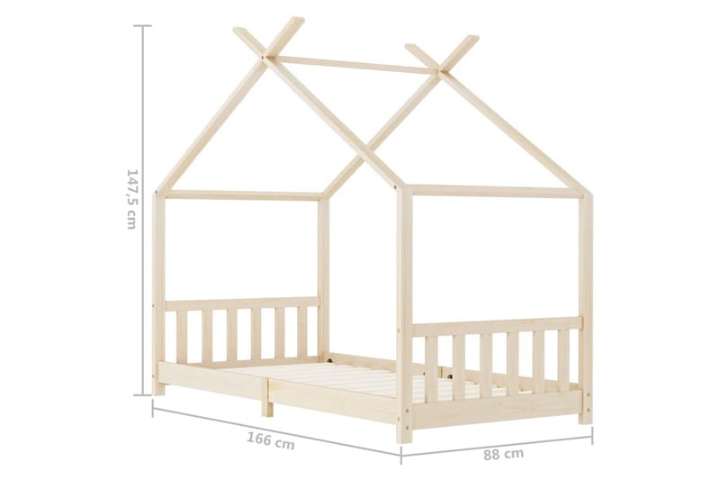 Barnsäng massiv furu 80x160 cm - Brun - Barn & bebis - Barnmöbler - Barnsäng & juniorsäng