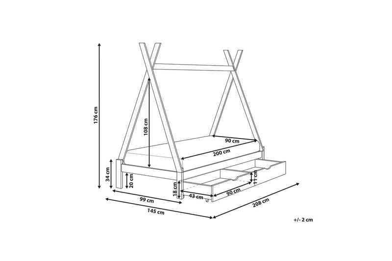 Barnsäng med lådor Devay - Grå - Barn & bebis - Barnmöbler - Barnsäng & juniorsäng - Hussäng