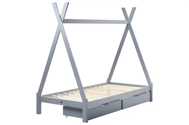 Barnsäng med lådor Devay, Grå