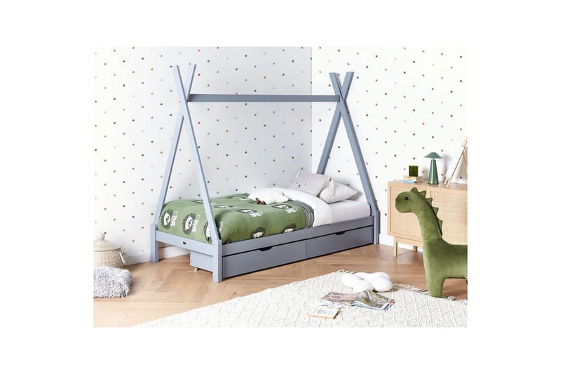 Barnsäng med lådor Devay - Grå - Barn & bebis - Barnmöbler - Barnsäng & juniorsäng - Hussäng