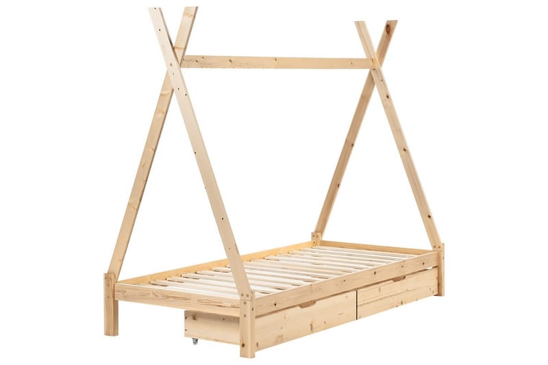 Barnsäng med lådor Devay, Ljus trä