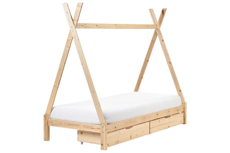 Barnsäng med lådor Devay - Ljus trä - Barn & bebis - Barnmöbler - Barnsäng & juniorsäng - Hussäng