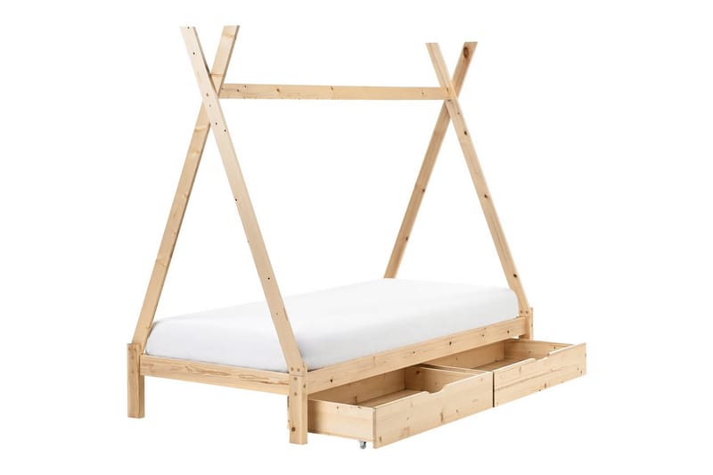 Barnsäng med lådor Devay - Ljus trä - Barn & bebis - Barnmöbler - Barnsäng & juniorsäng - Hussäng