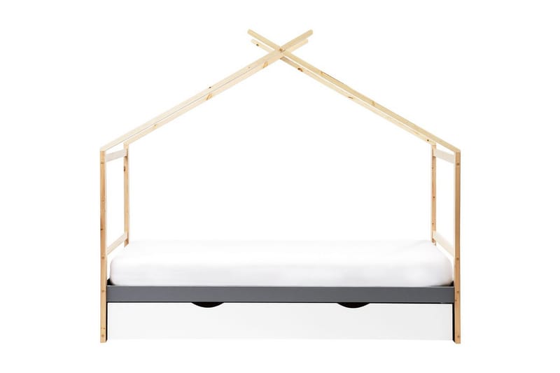 Barnsäng Orgeval - Grå, ljust trä, vit - Barn & bebis - Barnmöbler - Barnsäng & juniorsäng - Hussäng