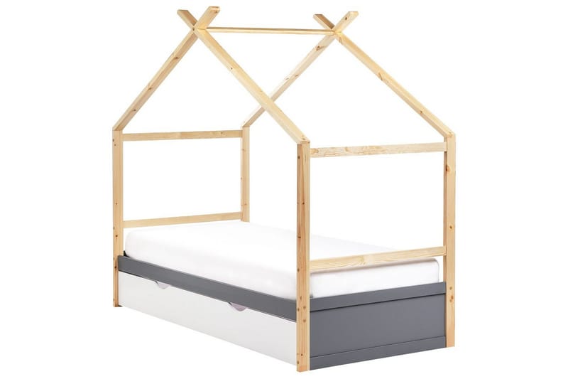 Barnsäng Orgeval - Grå, ljust trä, vit - Barn & bebis - Barnmöbler - Barnsäng & juniorsäng - Hussäng