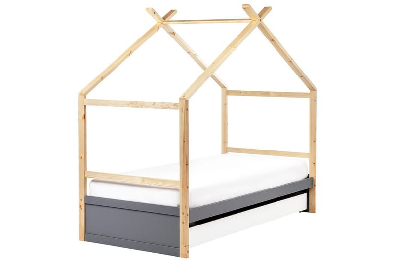 Barnsäng Orgeval - Grå, ljust trä, vit - Barn & bebis - Barnmöbler - Barnsäng & juniorsäng - Hussäng