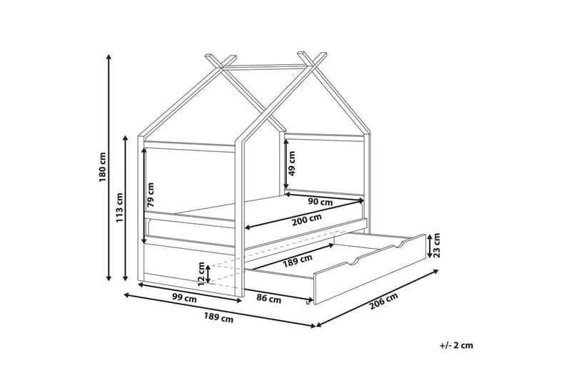 Barnsäng Orgeval - Grå, ljust trä, vit - Barn & bebis - Barnmöbler - Barnsäng & juniorsäng - Hussäng