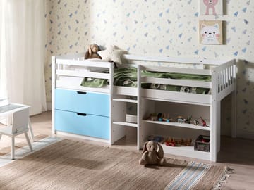 Barnsäng Susville - Vit, Blå - Barn & bebis - Barnmöbler - Barnsäng & juniorsäng - Hussäng