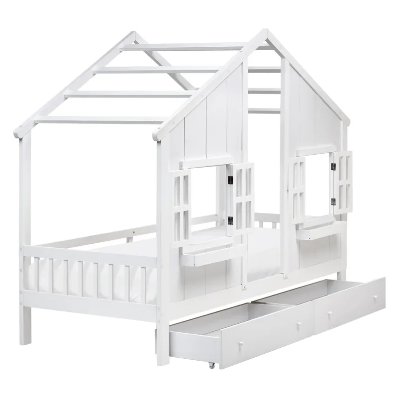 Barnsäng Trappes - Vit - Barn & bebis - Barnmöbler - Barnsäng & juniorsäng - Hussäng