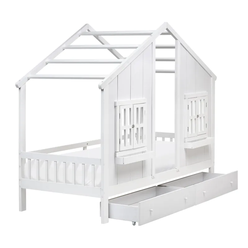 Barnsäng Trappes - Vit - Barn & bebis - Barnmöbler - Barnsäng & juniorsäng - Hussäng