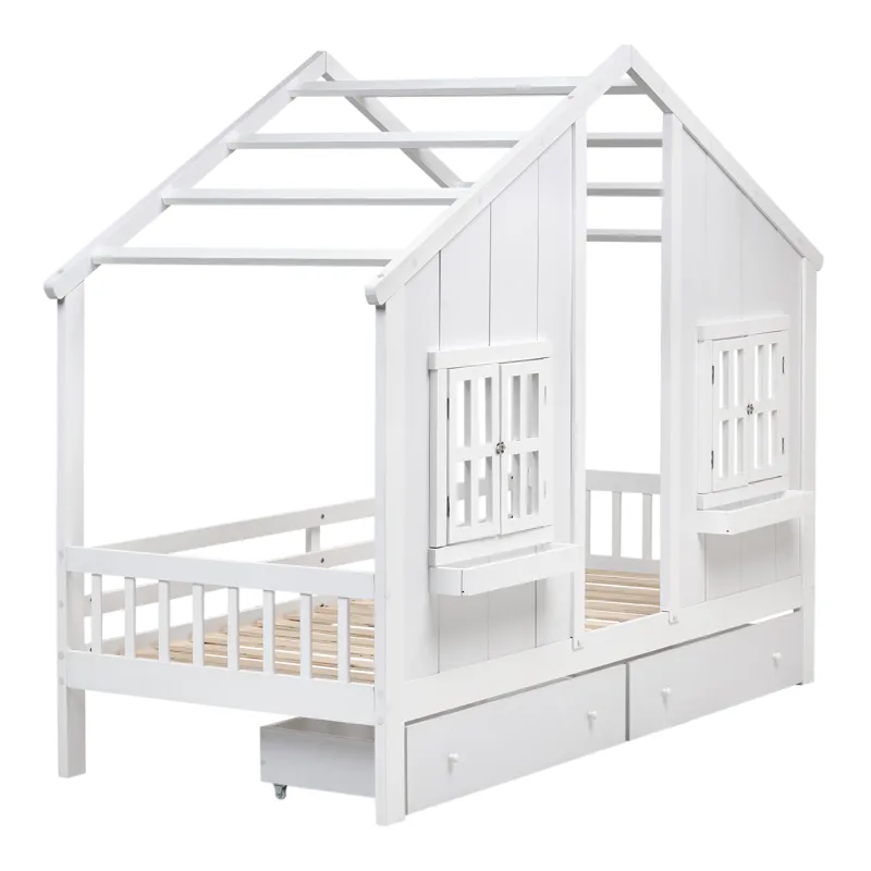 Barnsäng Trappes - Vit - Barn & bebis - Barnmöbler - Barnsäng & juniorsäng - Hussäng