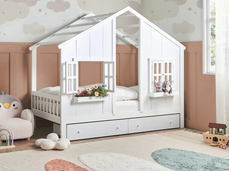 Barnsäng Trappes - Vit - Barn & bebis - Barnmöbler - Barnsäng & juniorsäng - Hussäng