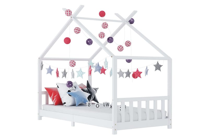 Barnsäng vit massiv furu 80x160 cm - Vit - Barn & bebis - Barnmöbler - Barnsäng & juniorsäng