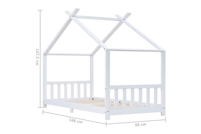 Barnsäng vit massiv furu 80x160 cm - Vit - Barn & bebis - Barnmöbler - Barnsäng & juniorsäng