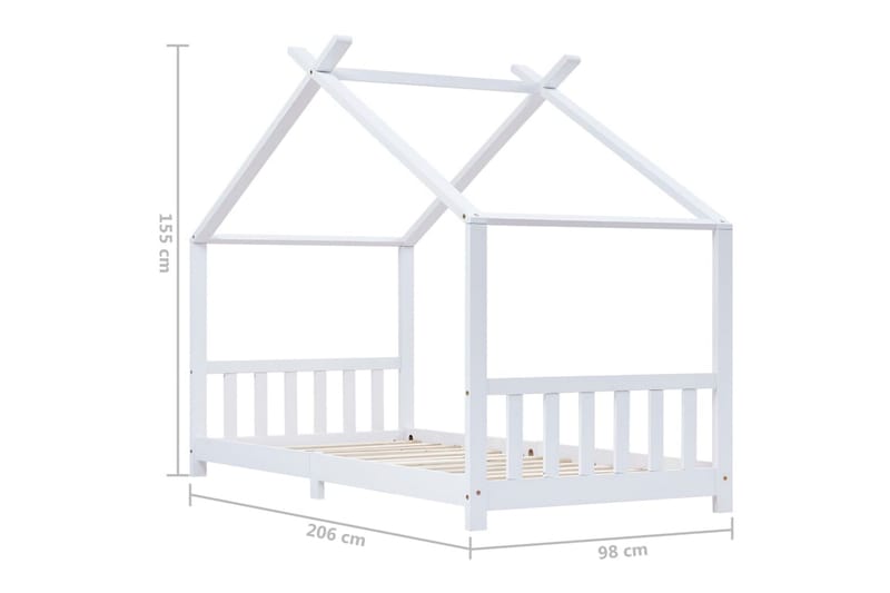Barnsäng vit massiv furu 90x200 cm - Vit - Barn & bebis - Barnmöbler - Barnsäng & juniorsäng