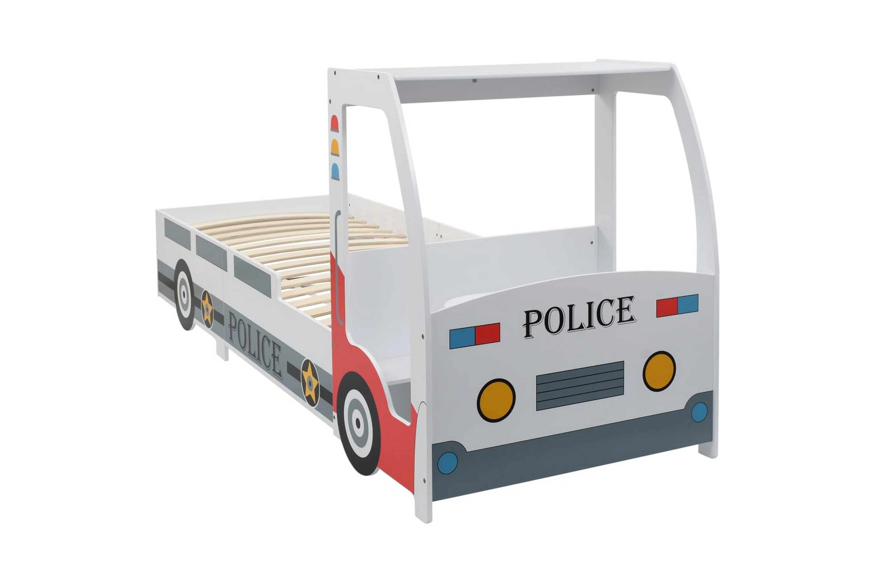 Barnsäng polisbil med skrivbord 90×200 cm – Flerfärgad