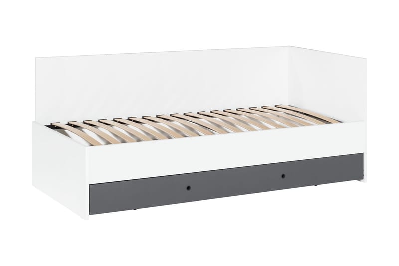 CONCEPT Säng med Förvaring 90x200 cm Vit/Mörkgrå - Vit/Mörkgrå - Barn & bebis - Barnmöbler - Barnsäng & juniorsäng
