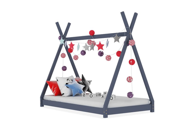 Barnsäng grå massiv furu 70x140 cm - Mörkgrå - Barn & bebis - Barnmöbler - Barnsäng & juniorsäng