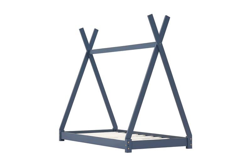 Barnsäng grå massiv furu 70x140 cm - Mörkgrå - Barn & bebis - Barnmöbler - Barnsäng & juniorsäng