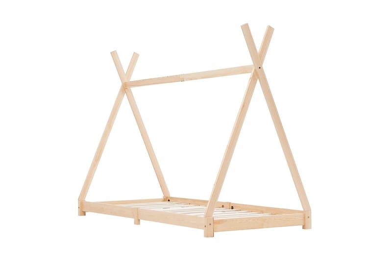 Barnsäng massiv furu 90x200 cm - Brun - Barn & bebis - Barnmöbler - Barnsäng & juniorsäng