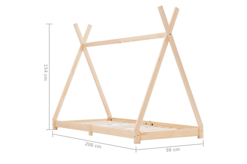Barnsäng massiv furu 90x200 cm - Brun - Barn & bebis - Barnmöbler - Barnsäng & juniorsäng