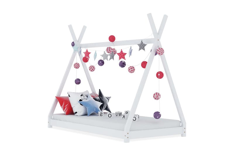 Barnsäng vit massiv furu 80x160 cm - Flerfärgad 1 - Barn & bebis - Barnmöbler - Barnsäng & juniorsäng