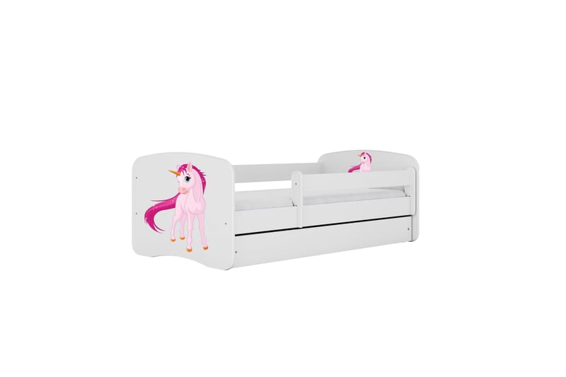 Enhörning Barnsäng 140x70 cm med Madrass Rosa - Barn & bebis - Barnmöbler - Barnsäng & juniorsäng - Enkelsäng barn