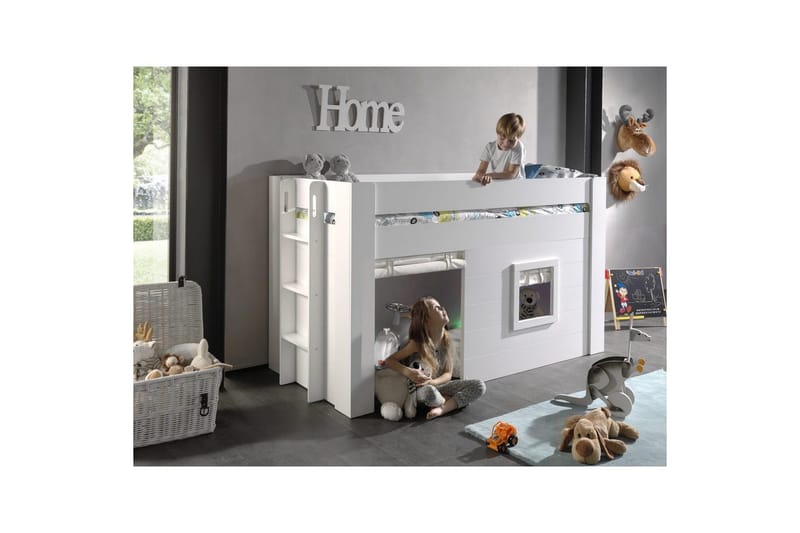 Halvhöjdssäng med Gardiner Noah - Barn & bebis - Barnmöbler - Barnsäng & juniorsäng - Hussäng