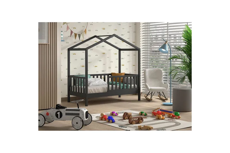 Hussäng för Småbarn Dallas 70x140 cm Antracit - Antracit - Barn & bebis - Barnmöbler - Barnsäng & juniorsäng