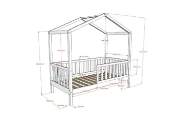 Hussäng för Småbarn Dallas 70x140 cm Naturlig - Naturlig - Barn & bebis - Barnmöbler - Barnsäng & juniorsäng