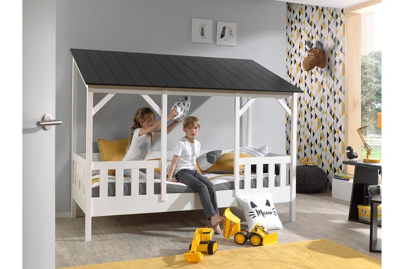 GREAN Hussäng 214 cm Vit/Svart - Svart/Vit - Barn & bebis - Barnmöbler - Barnsäng & juniorsäng - Hussäng