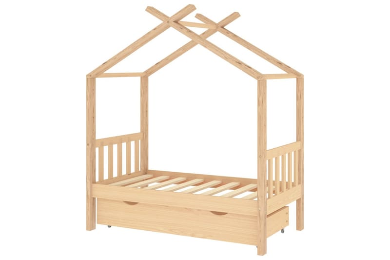 Hussäng med låda massiv furu 70x140 cm - Brun - Barn & bebis - Barnmöbler - Barnsäng & juniorsäng - Hussäng