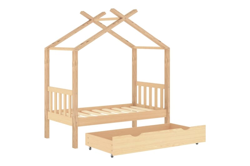 Hussäng med låda massiv furu 70x140 cm - Brun - Barn & bebis - Barnmöbler - Barnsäng & juniorsäng - Hussäng