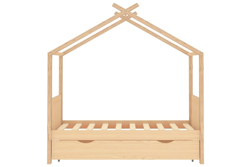 Hussäng med låda massiv furu 80x160 cm - Brun - Barn & bebis - Barnmöbler - Barnsäng & juniorsäng - Hussäng