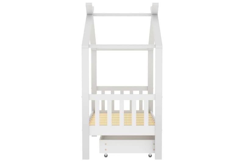 Hussäng med låda vit massiv furu 70x140 cm - Vit - Barn & bebis - Barnmöbler - Barnsäng & juniorsäng - Hussäng
