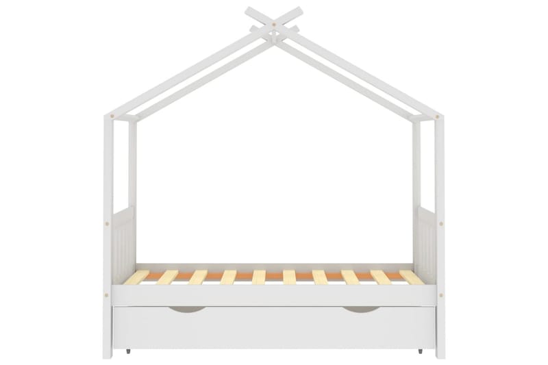 Hussäng med låda vit massiv furu 80x160 cm - Vit - Barn & bebis - Barnmöbler - Barnsäng & juniorsäng - Hussäng