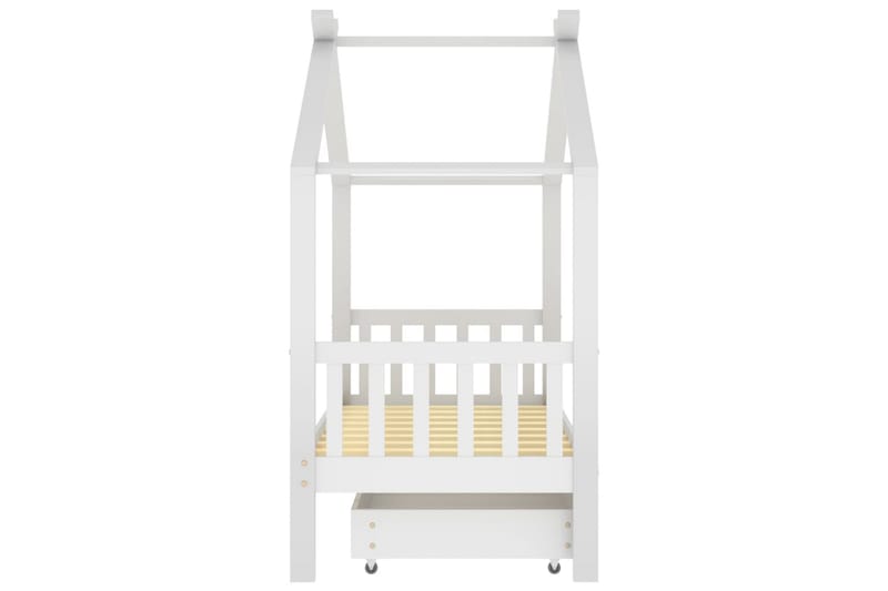 Hussäng med låda vit massiv furu 80x160 cm - Vit - Barn & bebis - Barnmöbler - Barnsäng & juniorsäng - Hussäng