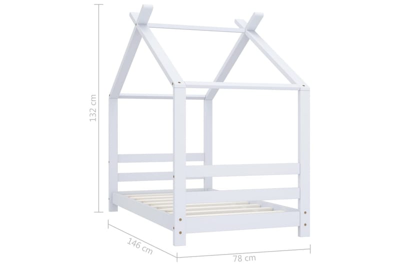 Hussäng vit massiv furu 70x140 cm - Antikvit - Barn & bebis - Barnmöbler - Barnsäng & juniorsäng - Hussäng