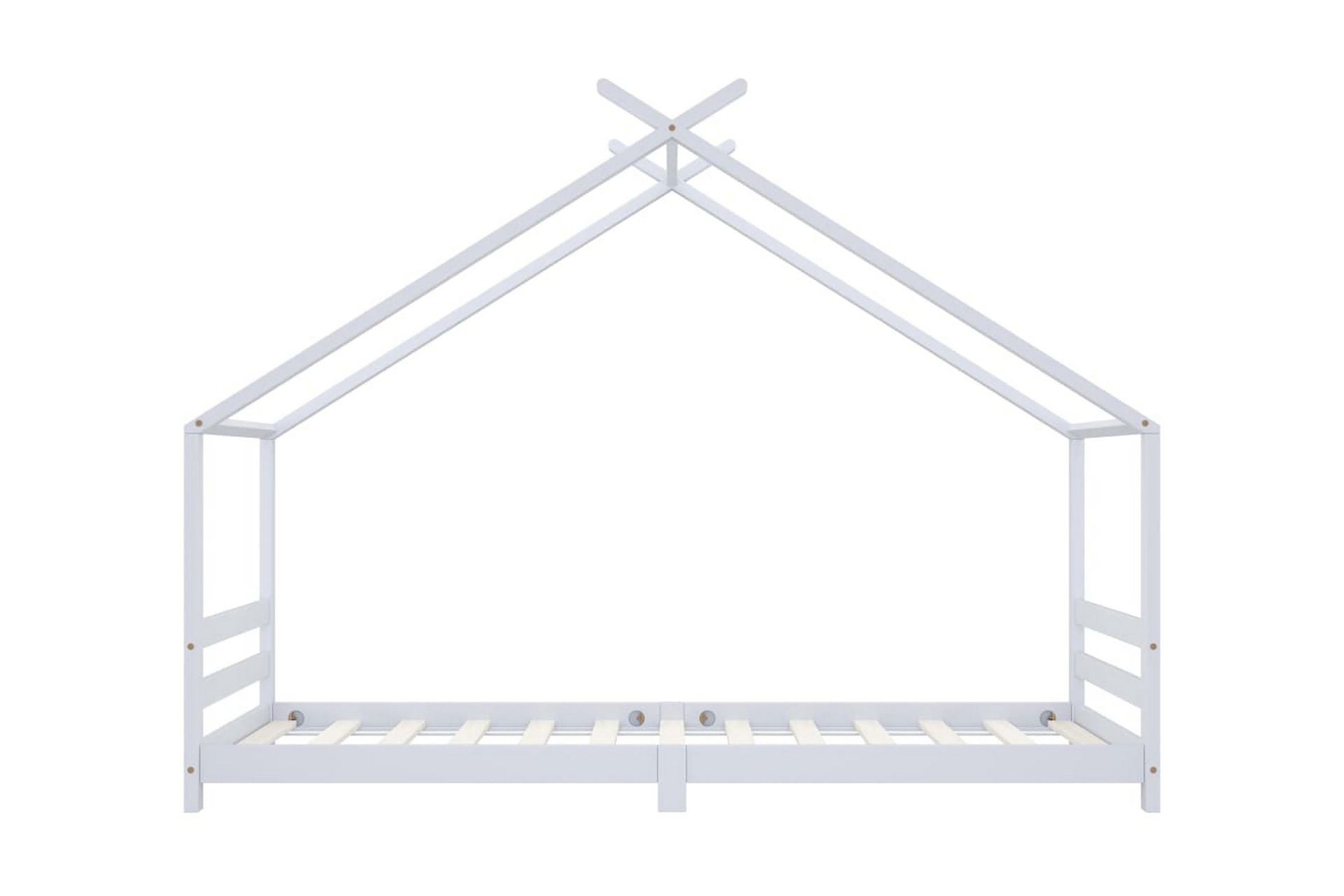 Hussäng vit massiv furu 90x200 cm - Vit - Barn & bebis - Barnmöbler - Barnsäng & juniorsäng - Hussäng