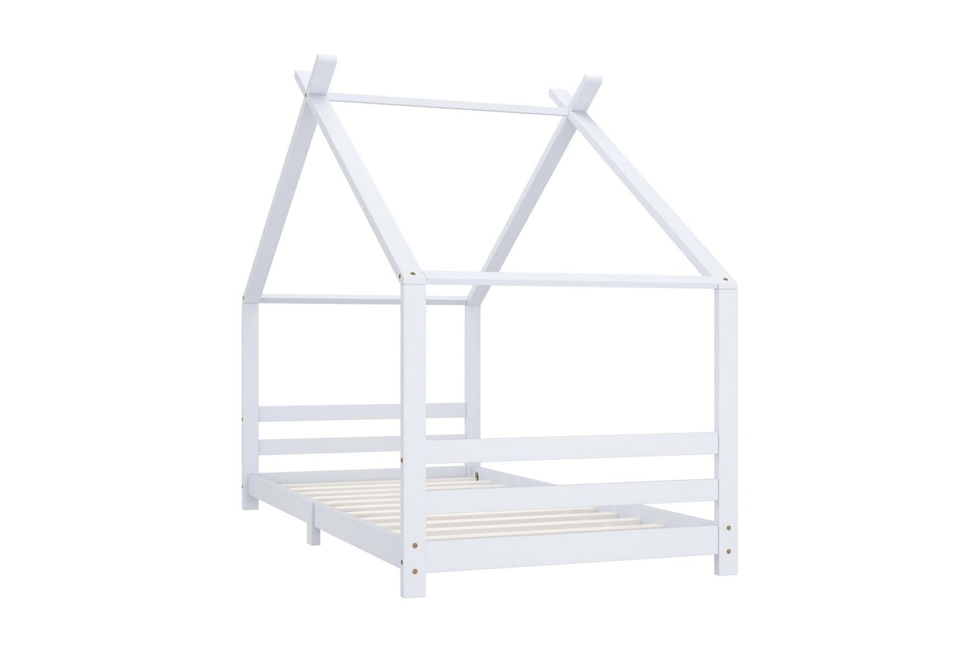 Hussäng vit massiv furu 90x200 cm - Vit - Barn & bebis - Barnmöbler - Barnsäng & juniorsäng - Hussäng