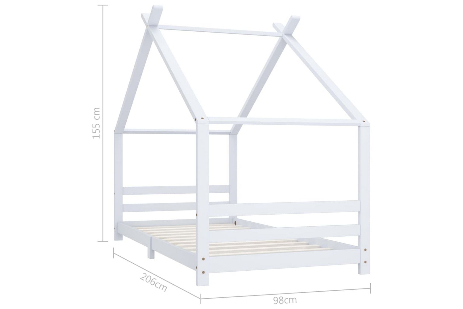 Hussäng vit massiv furu 90x200 cm - Vit - Barn & bebis - Barnmöbler - Barnsäng & juniorsäng - Hussäng
