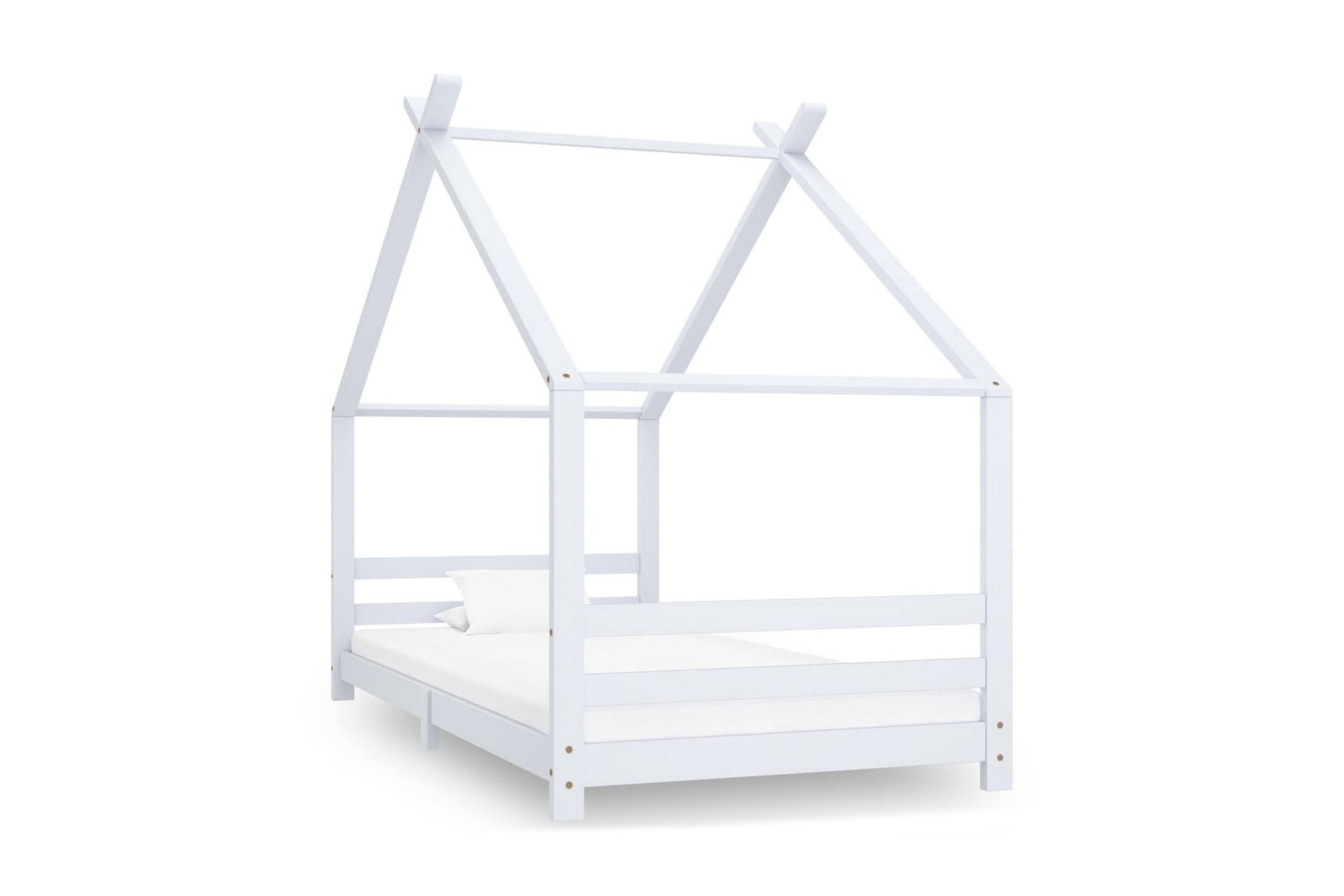 Hussäng vit massiv furu 90x200 cm - Vit - Barn & bebis - Barnmöbler - Barnsäng & juniorsäng - Hussäng