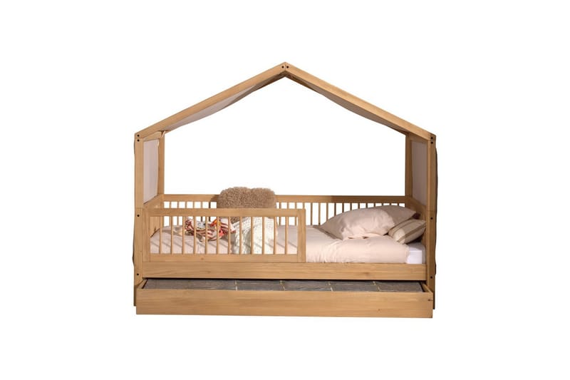 Hussäng med låda och säkerhetsräcke textilset Forrest Ek - Ek - Barn & bebis - Barnmöbler - Barnsäng & juniorsäng - Hussäng