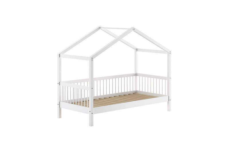 Hussäng med låda och säkerhetsräcke textilset Forrest Vit - Vit - Barn & bebis - Barnmöbler - Barnsäng & juniorsäng - Hussäng